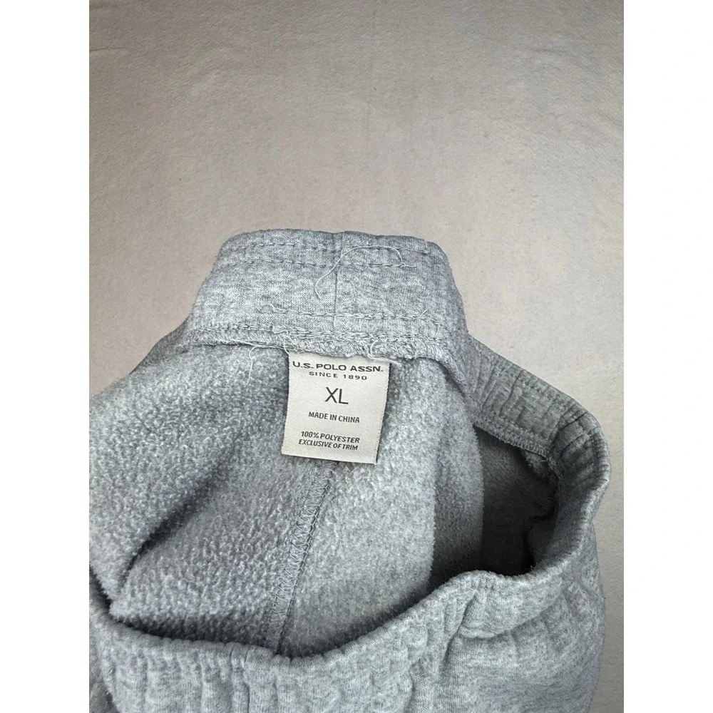 US Polo Assn Mens XL Gray Fleece Lined Sweatpants Elastic Waist Joggers Pockets